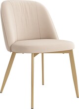 thumbnail of 4 Esszimmerstühle Samt Beige mit goldfarbenen Metallbeinen, ergonomische Rückenlehne, gepolstert, einfache Montage