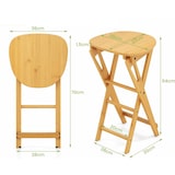 thumbnail of COSTWAY Set di 2 Sgabelli da Bar Pieghevoli in Bambù con Poggiapiedi, Sedia da Cucina Altezza Seduta 61 cm, Sgabello da Bancone