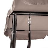 thumbnail of Columpio de jardín 4 plazas MIZAR XL reclinable y convertible en cama, estructura de metal, techo regulable de poliéster impermeable (Bronce Hibiscus)