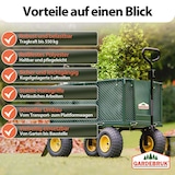 thumbnail of GARDEBRUK® Transportwagen 550kg Belastbar Profilräder Luftbereift Lenkachse Plane Bollerwagen Handwagen Gartenwagen