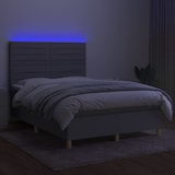 thumbnail of vidaXL Boxspringbett mit Matratze & LED Hellgrau 140x190 cm Stoff