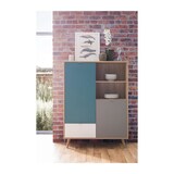 thumbnail of Cuba Buffet Haut Decor Chene Sonoma Et Blanc  - Style Scandinave - L 103 X P 40 X H 139  Cm