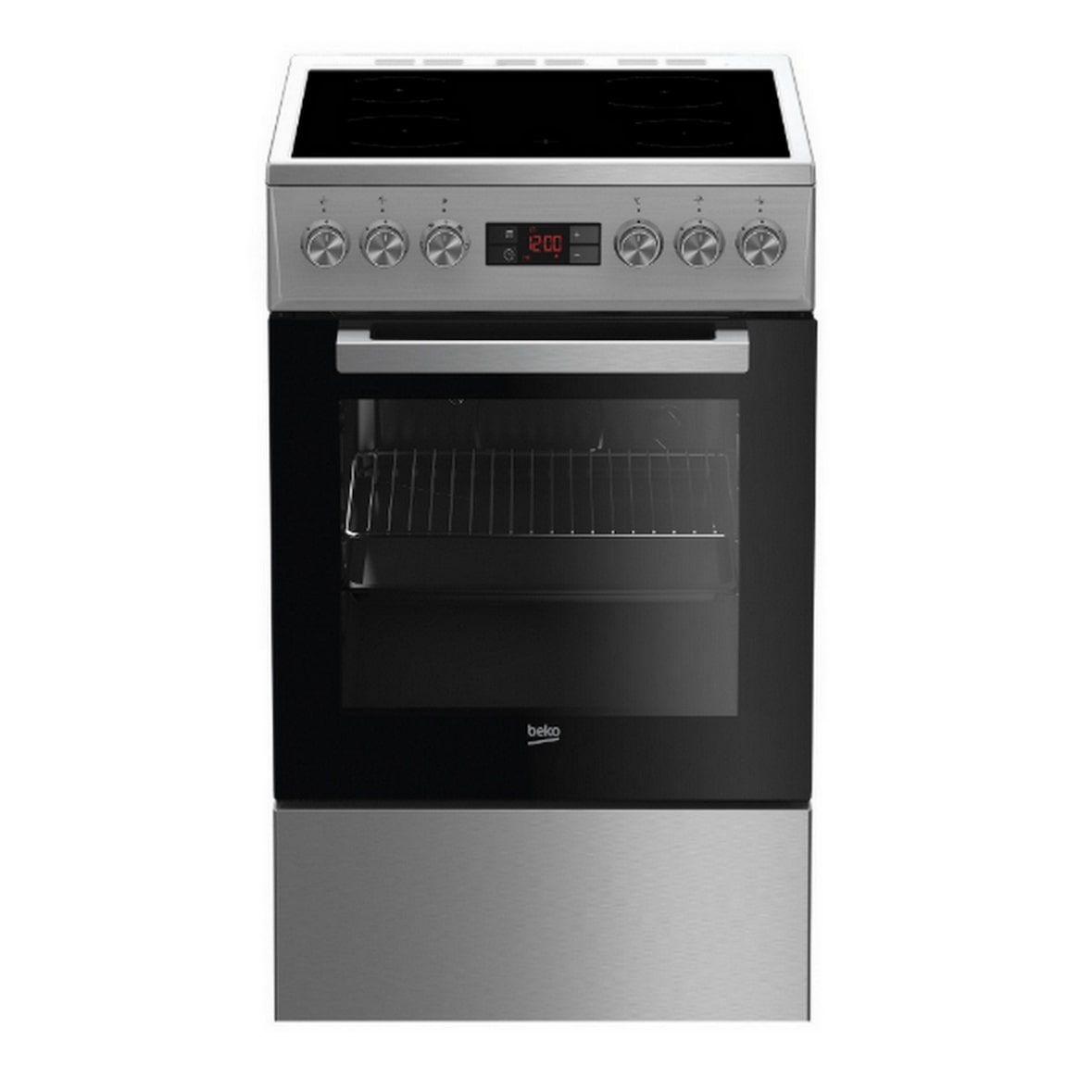 BEKO cuisinière vitrocéramique 55l 4 feux inox FSE57300GX