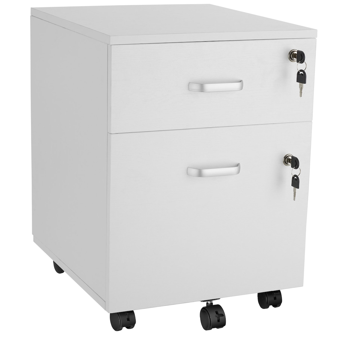 tectake Caisson à roulettes VAGUR 2 tiroirs  Blanc