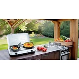 thumbnail of Fogão a gás portátil 2 queimadores 2600W branco lacado tampa cooktop KEMPER