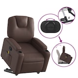 thumbnail of vidaXL Massagesessel mit Aufstehhilfe Braun Kunstleder