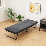 thumbnail of HOMCOM cama plegable 70x180 cm con colchón de espuma mueble cama plegable con respaldo ajustable en 5 posiciones y ruedas carga 120 kg gris