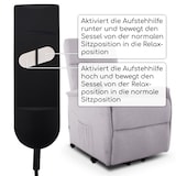 thumbnail of Fernsehsessel mit Aufstehhilfe, Relaxsessel mit Liegefunktion, elektrisch verstellbar, bequeme Polsterung,Webstoff, Hellgrau, Raburg Ida