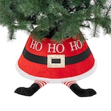 thumbnail of Cache Pied de sapin Rouge et Blanc avec pied du Père Noël 56 x 25 x H 32 cm