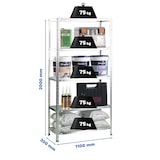 thumbnail of PROREGAL Schraubregal PANDA TALL | HxBxT 200x110x30cm | 5 Fachböden | Fachlast 75kg | Verzinkt | Schwerlastregal Lagerregal Garagenregal