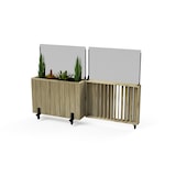 thumbnail of HORTALIA Kit Jardinera Alta con ruedas 100 x 34 x h80 cm con barandilla abatible de 100cm y cortavientos h60 cm