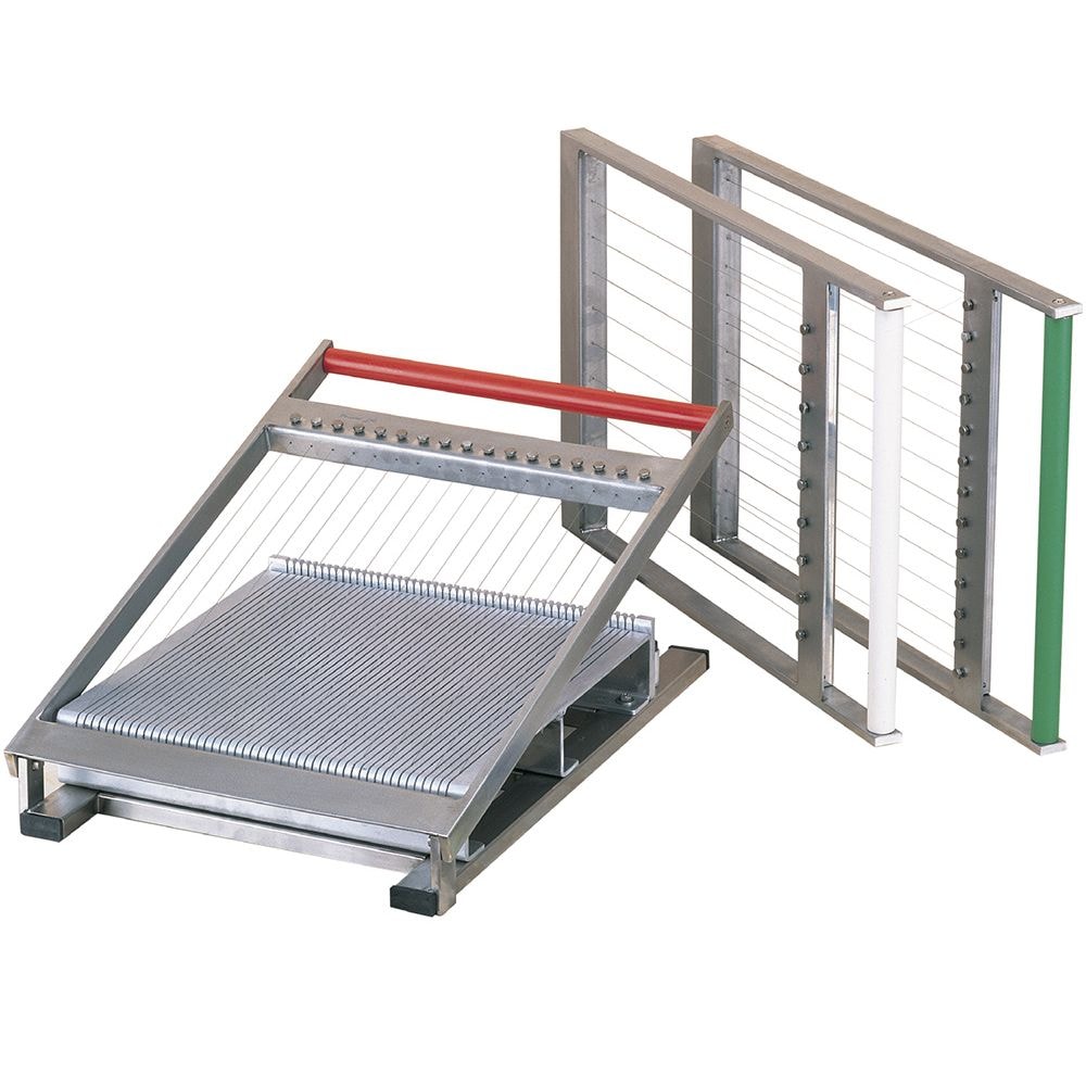 Pavoni Italia guitarra inoxidable con 3 marcos para cortes de porciones de chocolate de 22,5 - 30 y 37,5 mm