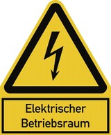 thumbnail of Elektrischer Betriebsraum ISO 7010, Kombischild, Alu, 200x244 mm