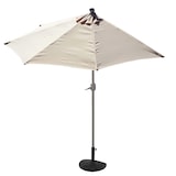 thumbnail of Sonnenschirm halbrund Parla, Halbschirm Balkonschirm, UV 50+ Polyester/Alu 3kg ~ 300cm creme mit Ständer