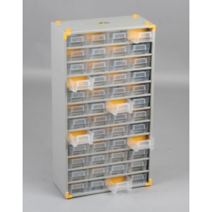 Kleinteilemagazin, HxBxT 565x300x140mm, 48 Schubladen, grau