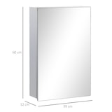 thumbnail of kleankin armario de baño con espejo armario de pared mueble colgante para baño con puerta y 3 estantes de almacenamiento para ducha aseo 39x12x60 cm