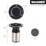 thumbnail of WAGNER Möbelbein/Verstellfuß TELESCOPE - Ø 50 x 80-105 mm, mit Anschraubplatte Ø 85 mm, Alu Edelstahl Optik - 12048201