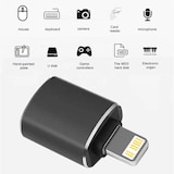 thumbnail of USB A zu Apple OTG Adapter, passend für Apple iPhone iPad / 12 / 13 / 14 / Pro / Max etc. Schwarz