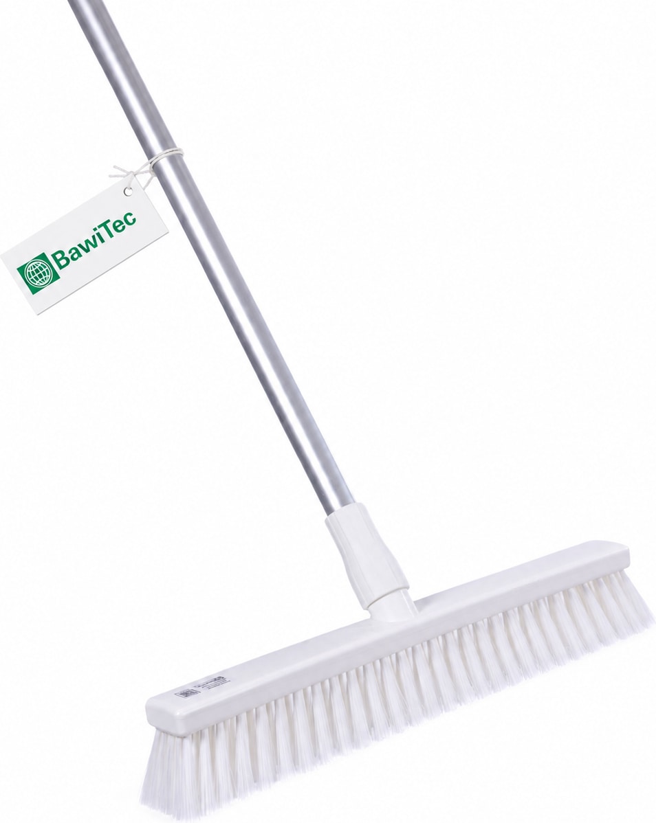 Spezial Hygiene Besen Hygienebesen 40cm Breit mit Aluminiumstiel 145cm Lang HACCP weiß Lebensmittel