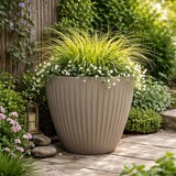 thumbnail of WellHome - Blumentopf aus rotationsgeformtem Kunststoff 32L Ø40x40cm in farbe Mokka - Latia Round MIDL