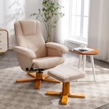 thumbnail of SVITA Charles Relaxsessel Hocker Sessel Beige Fernsehsessel Drehsessel Polyester Beige