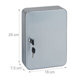 thumbnail of Relaxdays Schlüsselkasten Metall, abschließbar, 48 Haken, Schlüsselschrank inkl. Schlüsselanhänger, 25x18x7,5cm, grau