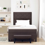thumbnail of vidaXL Boxspringbett mit Kopfteil Dunkelbraun 120 x 200 cm Stoff