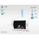 thumbnail of Cheminée à l'éthanol en acier laqué blanc