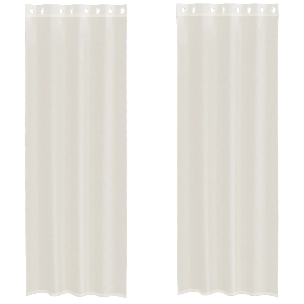 vidaXL Voile Vorhänge mit Ösen 2 Stk. Creme 140x300 cm