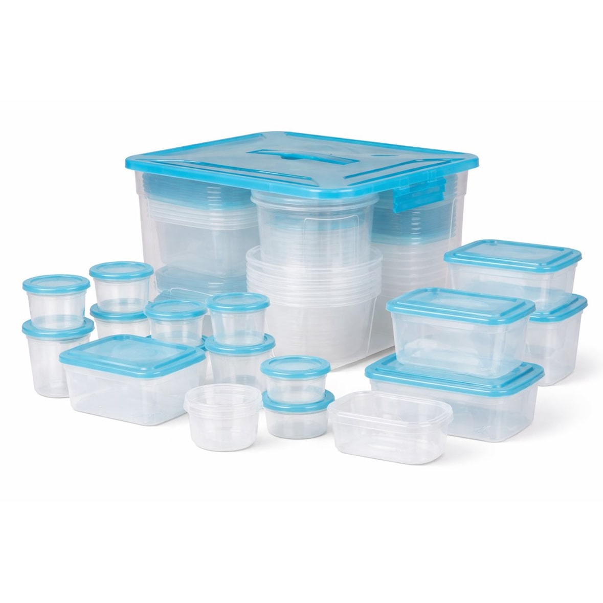 Set de recipientes para alimentos – 50 piezas – Con tapa – Varios tamaños – Libre de BPA