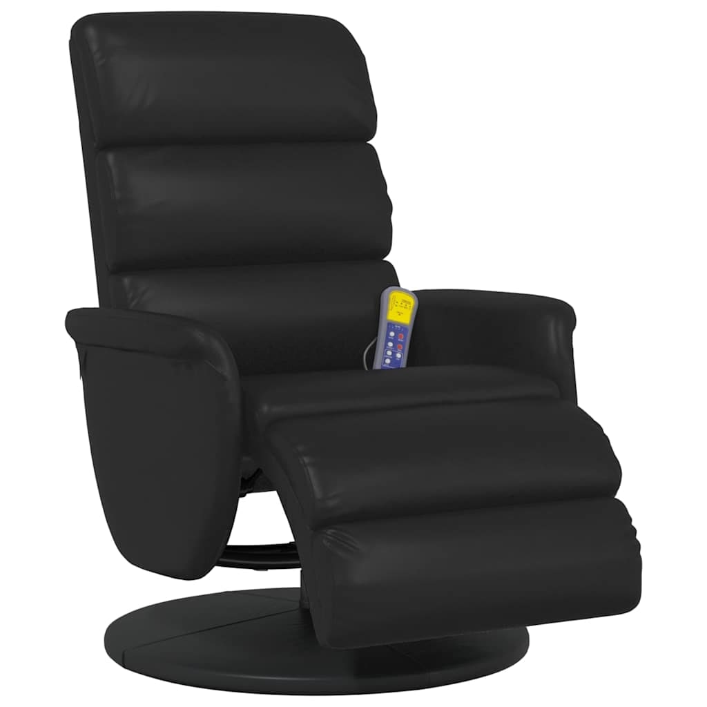 vidaXL Massagesessel mit Fußteil Schwarz Kunstleder