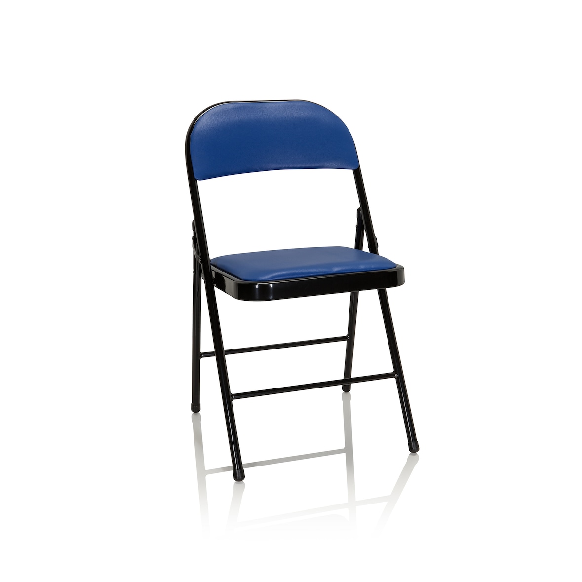 Silla de confidente / silla para visitas / silla plegable TUDELA PU azul hjh OFFICE