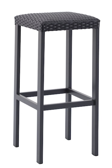 METRO PROFESSIONAL Taburete de bar Gastro Balsario, aluminio/ratán PE, negro