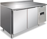 thumbnail of KLIMAITALIA Edelstahl-Gefriertisch mit 2 Türen und Spritzschutz. Automatisches Auftauen. Temperatur -22°C/-18°C.  Maße LxWxH 136x70x96 cm. CXF2200BT