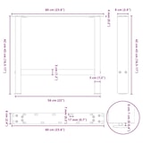 thumbnail of vidaXL Couchtischbeine Naturstahl 2 Stk. 60x(42-43) cm Stahl
