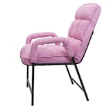 thumbnail of Silla de comedor HWC-K40, silla tapizada, 160kg respaldo cargable regulable metal ~ tela/textil rosa