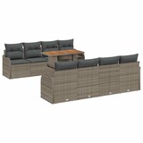 thumbnail of vidaXL Garten-Sofa-Set mit Speicher 9 pcs Grau Poly Rattan