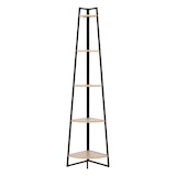 thumbnail of Meuble Étagère d'angle 5 niveaux Effet bois naturel et Métal noir H 180 cm