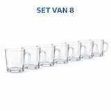 thumbnail of Theeglazen Set 8 Stuks 246 ml – Koffieglazen met Oor – Cappuccino / Latte Glazen – Transparant Glas