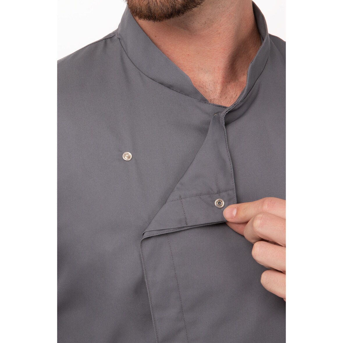 Chef Works® Kochjacke LANSING, Druckverschluss, Cool Vent, lite, Grau, Größe  XL