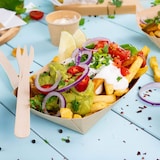 thumbnail of BIOZOYG 500 Stück Einwegschalen 500ml Pappschalen Fingerfood, ungebleichter Kraftkarton, für Pommes, Snacks und Currywurst, biologisch abbaubar