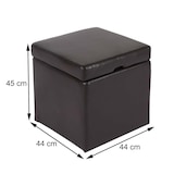 thumbnail of Poggiapiedi pouf contenitore sgabello elegante Onex pelle 44x44x45cm marrone