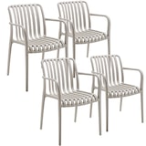 thumbnail of tectake Chaises de jardin ALCUDIA empilables et résistantes aux intempéries - taupe, Lot de 4 - 406046