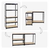 thumbnail of PROREGAL 2x Schwerlastregal Tiger | HxBxT 180x90x45 cm | Fachlast 265kg | Schwarz | Stecksystem Lagerregal Regalsystem 2 Stk.