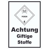 thumbnail of Schild Giftige Stoffe Poison Totenkopf hochkant A4 Rückseite selbstklebend
