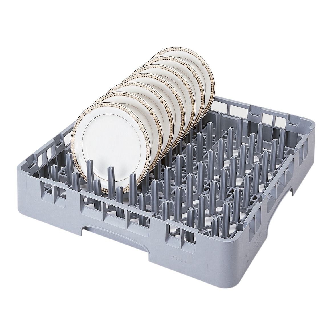 CAMBRO - PR314-151 - Cesto de Lavagem Tamanho Completo com PINOS - 50 x 50 x 10,1 cm - Cinza Claro