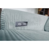 thumbnail of KAWOLA Sofa LAISKA Ecksofa Relaxfunktion teilmotorisch Cord hellblau Longchair rechts