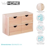 thumbnail of WellHome - Bloco de 4 gavetas em madeira de pinho, cor natural, 32 x 14 x 21,5 cm