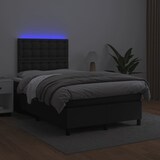 thumbnail of vidaXL Boxspringbett mit Matratze & LED Schwarz 120x190 cm Kunstleder