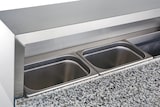 thumbnail of GastroHero Pizzatisch ECO 1365 mit Granit-Arbeitsplatte Kühltisch 3 Türen Pizza Vorbereitungstisch für 8x GN 1/6 Behälter 402L Edelstahl +2 bis +8 °C